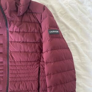 Burgundy, XL, Puffer Jacket, Calvin Klein